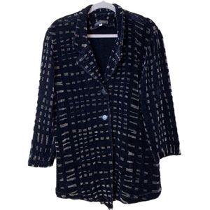 Maude Andrade black chenille long jacket